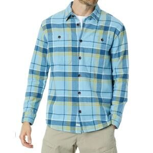 QUIKSILVER Men's Sz M LOWER RIDGE Flannel Shirt BHC3 NWT Sky Blue Surf Skate